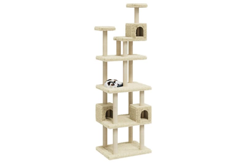Klösträd med klöspelare i sisal gräddvit 188 cm - Kräm - Sport & fritid - För djuren - Katt - Kattmöbler - Klösträd & klösmöbler