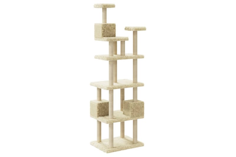 Klösträd med klöspelare i sisal gräddvit 188 cm - Kräm - Sport & fritid - För djuren - Katt - Kattmöbler - Klösträd & klösmöbler