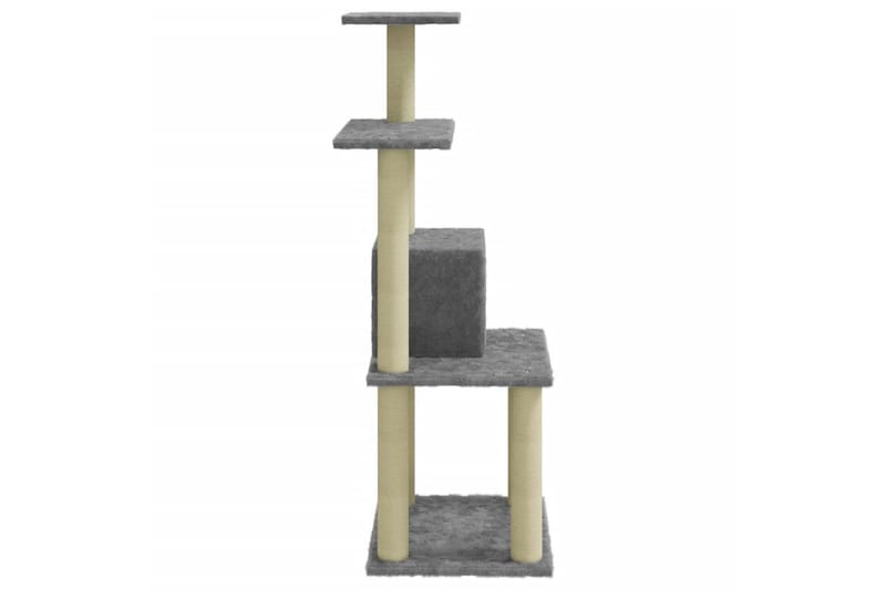 Klösträd med klöspelare i sisal ljusgrå 105 cm - Grå - Sport & fritid - För djuren - Katt - Kattmöbler - Klösträd & klösmöbler