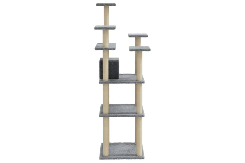 Klösträd med klöspelare i sisal ljusgrå 171 cm - Grå - Sport & fritid - För djuren - Katt - Kattmöbler - Klösträd & klösmöbler
