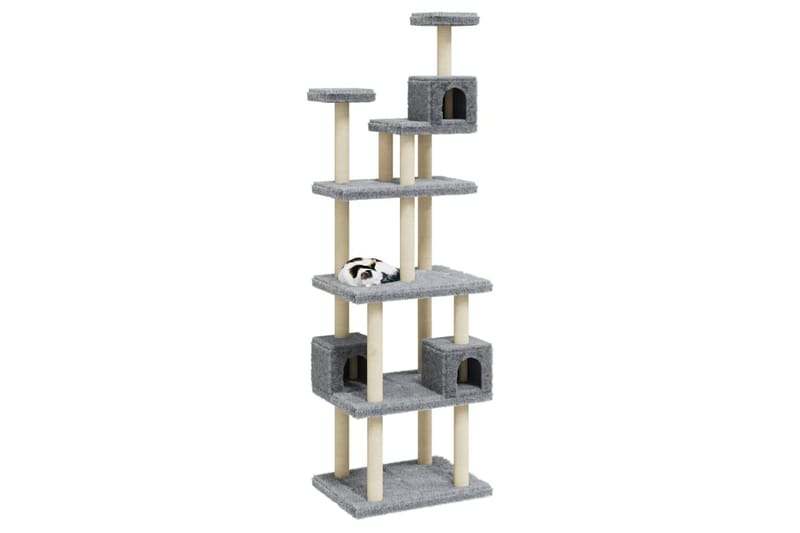 Klösträd med klöspelare i sisal ljusgrå 188 cm - Ljusgrå - Sport & fritid - För djuren - Katt - Kattmöbler - Klösträd & klösmöbler