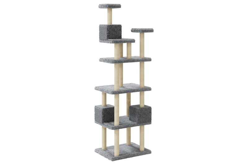 Klösträd med klöspelare i sisal ljusgrå 188 cm - Ljusgrå - Sport & fritid - För djuren - Katt - Kattmöbler - Klösträd & klösmöbler