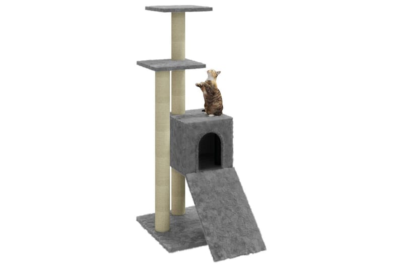Klösträd med klöspelare i sisal ljusgrå 92 cm - Grå - Sport & fritid - För djuren - Katt - Kattmöbler - Klösträd & klösmöbler