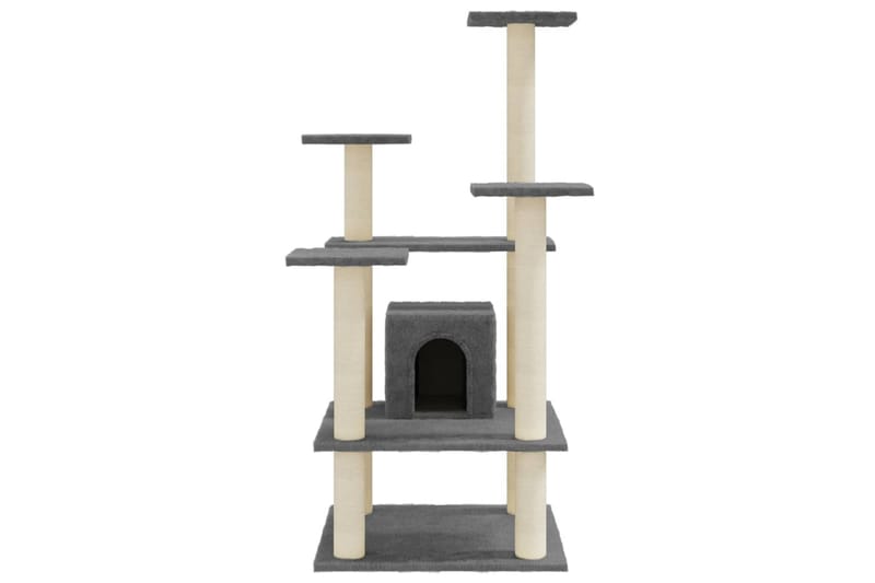 Klösträd med klöspelare i sisal mörkgrå 110 cm - Grå - Sport & fritid - För djuren - Katt - Kattmöbler - Klösträd & klösmöbler