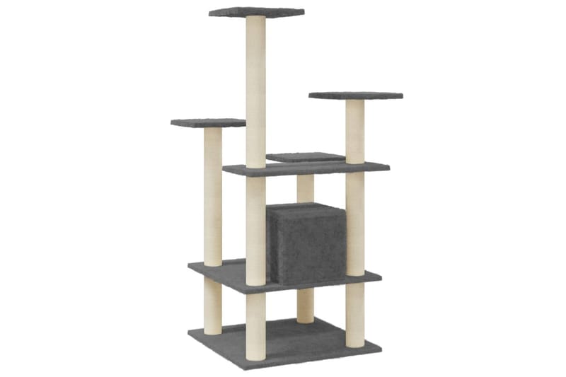 Klösträd med klöspelare i sisal mörkgrå 110 cm - Grå - Sport & fritid - För djuren - Katt - Kattmöbler - Klösträd & klösmöbler