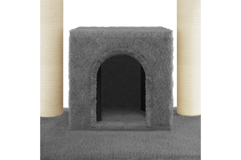 Klösträd med klöspelare i sisal mörkgrå 110 cm - Grå - Sport & fritid - För djuren - Katt - Kattmöbler - Klösträd & klösmöbler