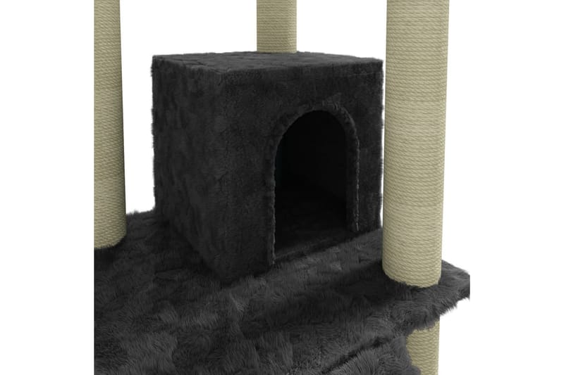 Klösträd med klöspelare i sisal mörkgrå 155 cm - Grå - Sport & fritid - För djuren - Katt - Kattmöbler - Klösträd & klösmöbler