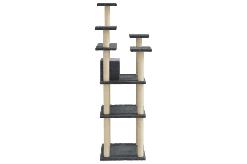 Klösträd med klöspelare i sisal mörkgrå 171 cm - Grå - Sport & fritid - För djuren - Katt - Kattmöbler - Klösträd & klösmöbler