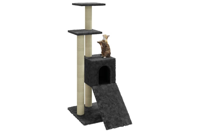 Klösträd med klöspelare i sisal mörkgrå 92 cm - Grå - Sport & fritid - För djuren - Katt - Kattmöbler - Klösträd & klösmöbler