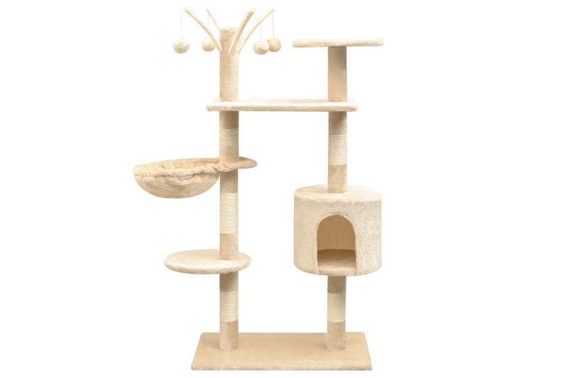 Klösträd med klöspelare och 125 cm beige - Beige - Sport & fritid - För djuren - Katt - Kattmöbler