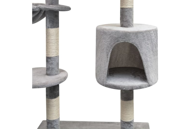 Klösträd med klöspelare och 125 cm grå - Grå - Kattmöbler