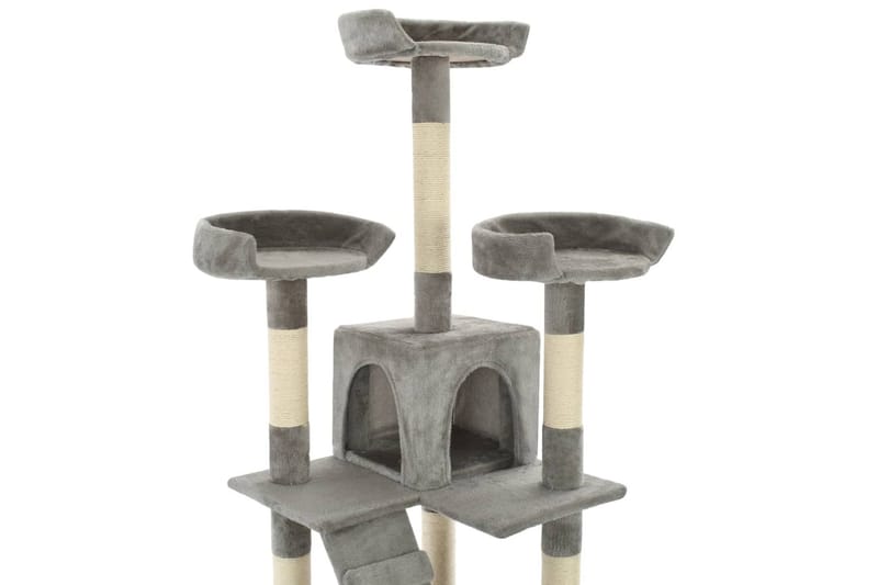 Klösträd med klöspelare sisal 170 cm grå - Grå - Sport & fritid - För djuren - Katt - Kattmöbler
