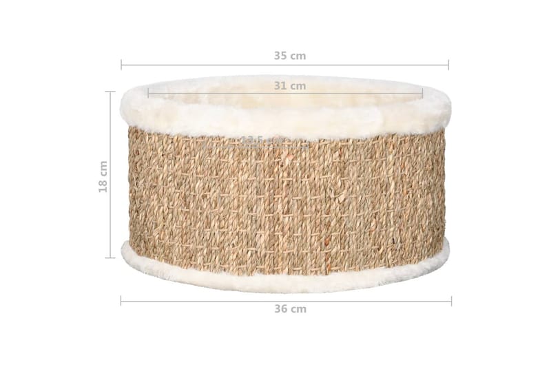 Rund kattkorg 36 cm sjögräs - Beige - Sport & fritid - För djuren - Katt - Kattmöbler - Kattbädd & kattsäng