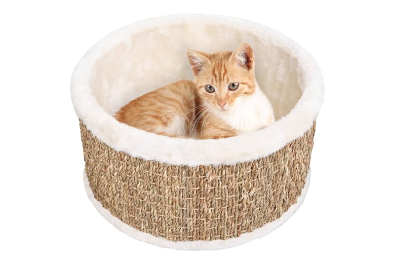 Rund kattkorg 36 cm sjögräs - Beige - Sport & fritid - För djuren - Katt - Kattmöbler - Kattbädd & kattsäng