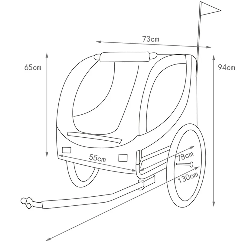 Cykelvagn för hund | Lastkapacitet 40kg | Hopfällbar - Sport & fritid - Friluftsliv - Cyklar