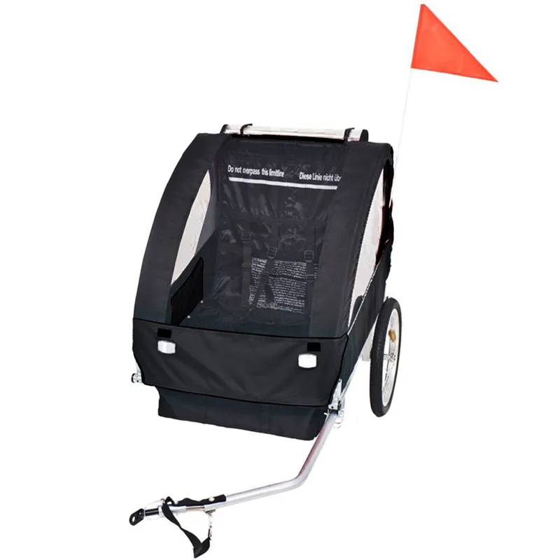 Cykelvagn med 2 säten | Lastkapacitet 40kg | Hopfällbar - Sport & fritid - Friluftsliv - Cyklar