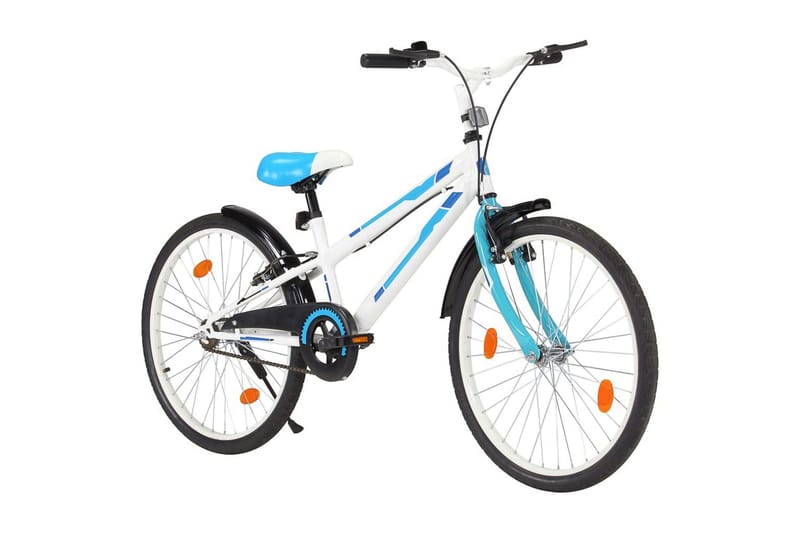 Barncykel 24 tum blå och vit - Blå - Barncykel & juniorcykel