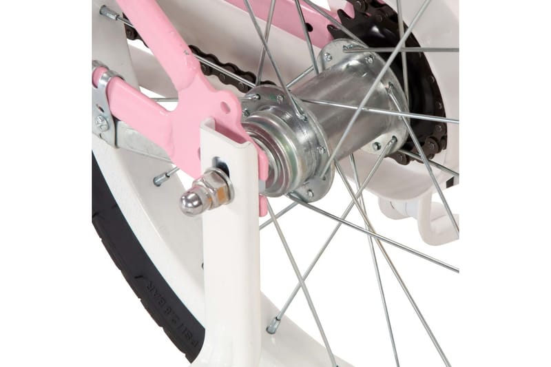 Barncykel med frampakethållare 14 tum vit och rosa - Rosa - Barncykel & juniorcykel