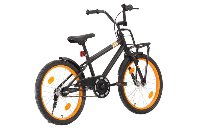 Barncykel med frampakethållare 20 tum svart och orange - Orange - Barncykel & juniorcykel
