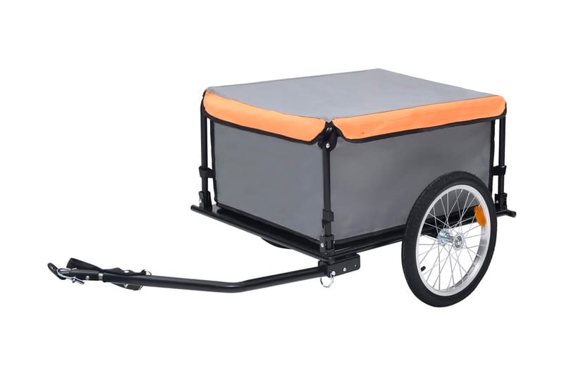 Cykelvagn grå och orange 65 kg - Orange - Cykeltillbehör