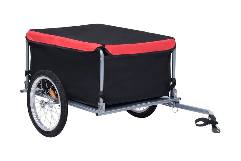 Cykelvagn svart och röd 65 kg - Röd - Cykeltillbehör