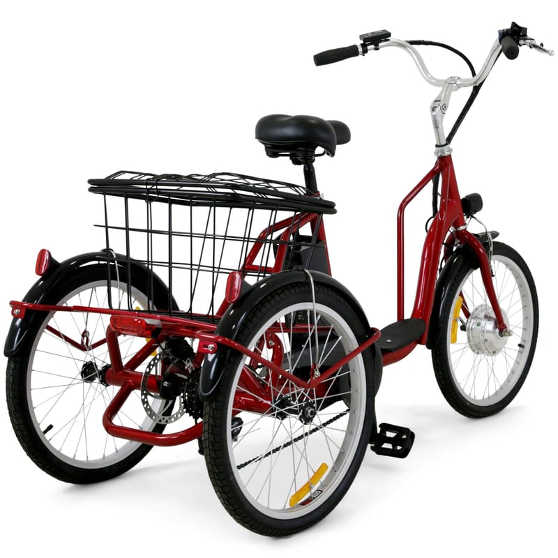 Trehjulig elcykel | 6 växlar Shimano | 250W 10,4Ah | Metallic röd - Sport & fritid - Friluftsliv - Cyklar - Elcykel