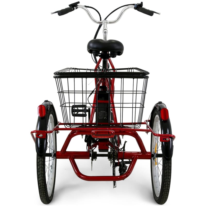 Trehjulig elcykel | 6 växlar Shimano | 250W 10,4Ah | Metallic röd - Sport & fritid - Friluftsliv - Cyklar - Elcykel