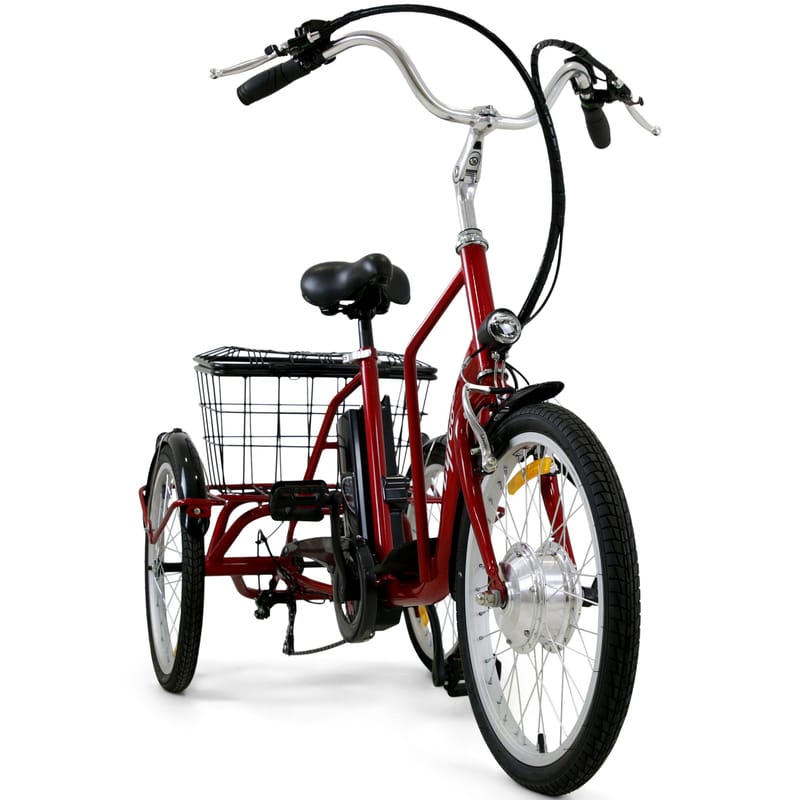 Trehjulig elcykel | 6 växlar Shimano | 250W 10,4Ah | Metallic röd - Sport & fritid - Friluftsliv - Cyklar - Elcykel