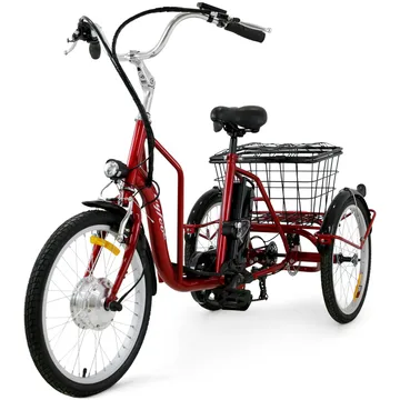 Trehjulig elcykel | 6 växlar Shimano | 250W 10,4Ah | Metallic röd - Sport & fritid - Friluftsliv - Cyklar - Elcykel