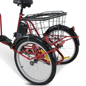 Trehjulig elcykel | 6 växlar Shimano | 250W 10,4Ah | Metallic röd - Sport & fritid - Friluftsliv - Cyklar - Elcykel