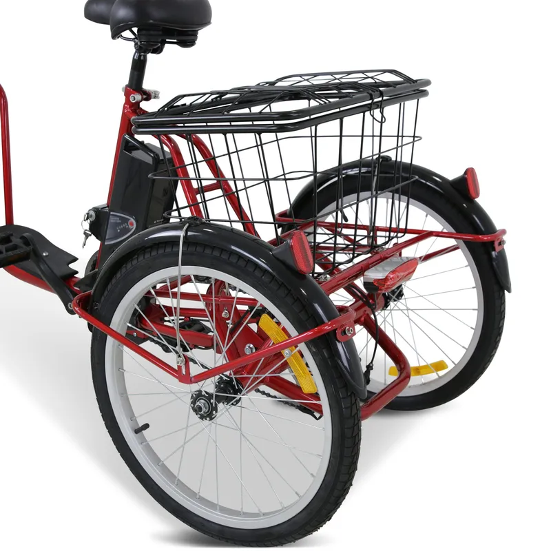 Trehjulig elcykel | 6 växlar Shimano | 250W 10,4Ah | Metallic röd - Sport & fritid - Friluftsliv - Cyklar - Elcykel