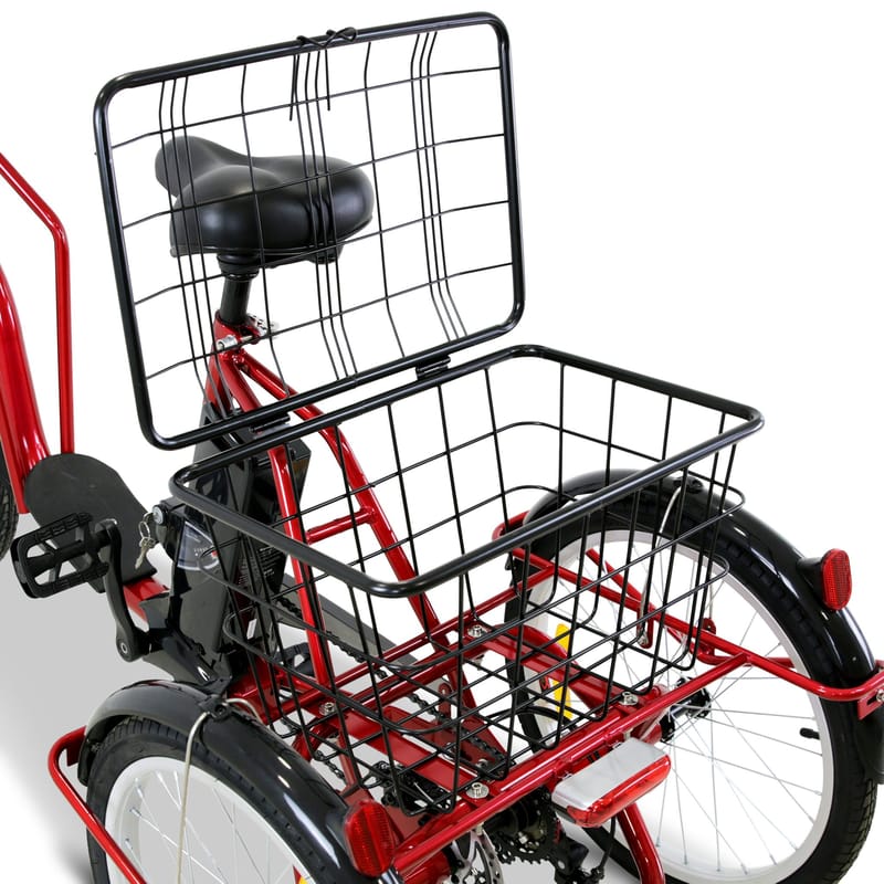 Trehjulig elcykel | 6 växlar Shimano | 250W 10,4Ah | Metallic röd - Sport & fritid - Friluftsliv - Cyklar - Elcykel