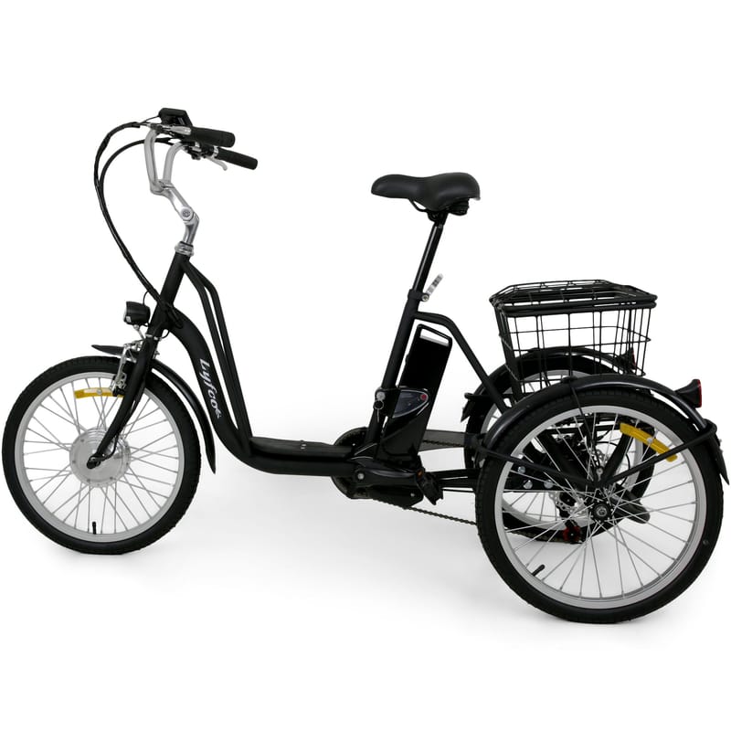 Trehjulig elcykel | 6 växlar Shimano | 250W 10.4Ah | Lyfco Mattsvart - Sport & fritid - Friluftsliv - Cyklar - Elcykel