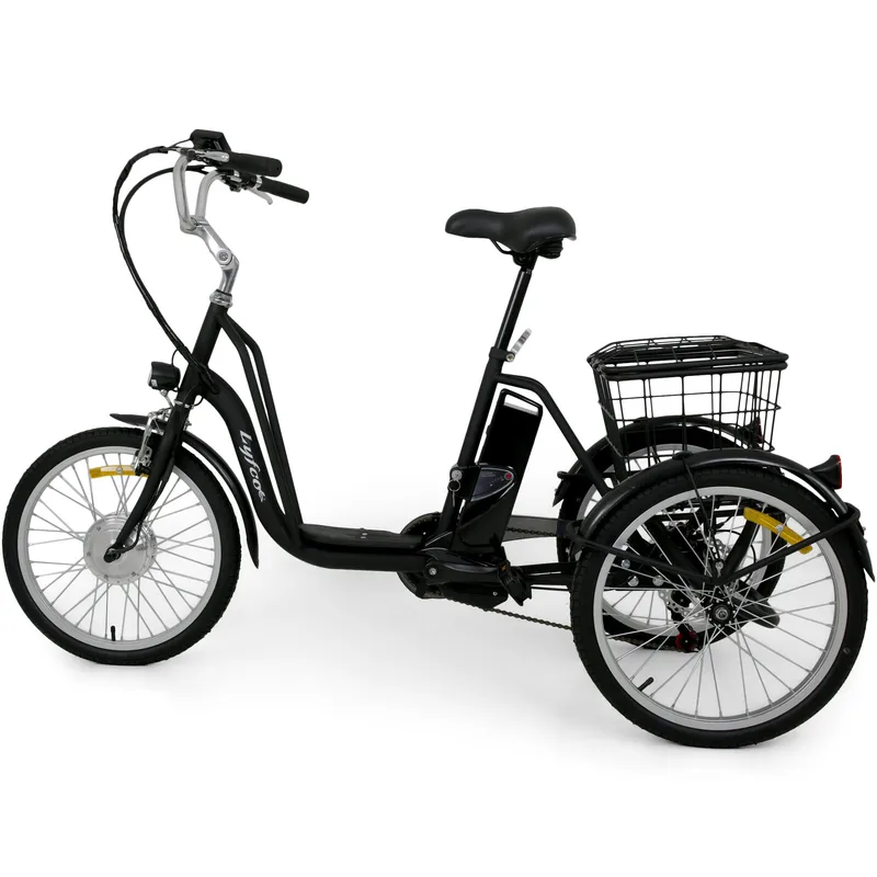 Trehjulig elcykel | 6 växlar Shimano | 250W 10.4Ah | Lyfco Mattsvart - Sport & fritid - Friluftsliv - Cyklar - Elcykel