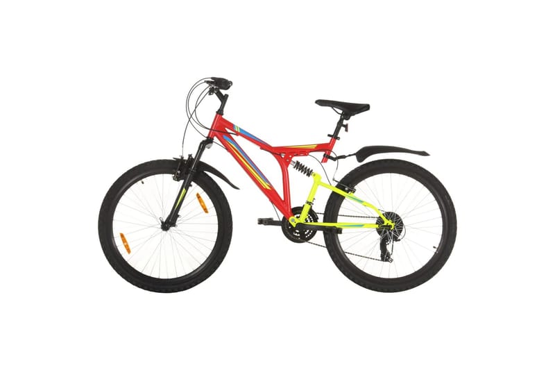 Mountainbike 21 växlar 26-tums däck 49 cm röd - Röd - Mountainbike