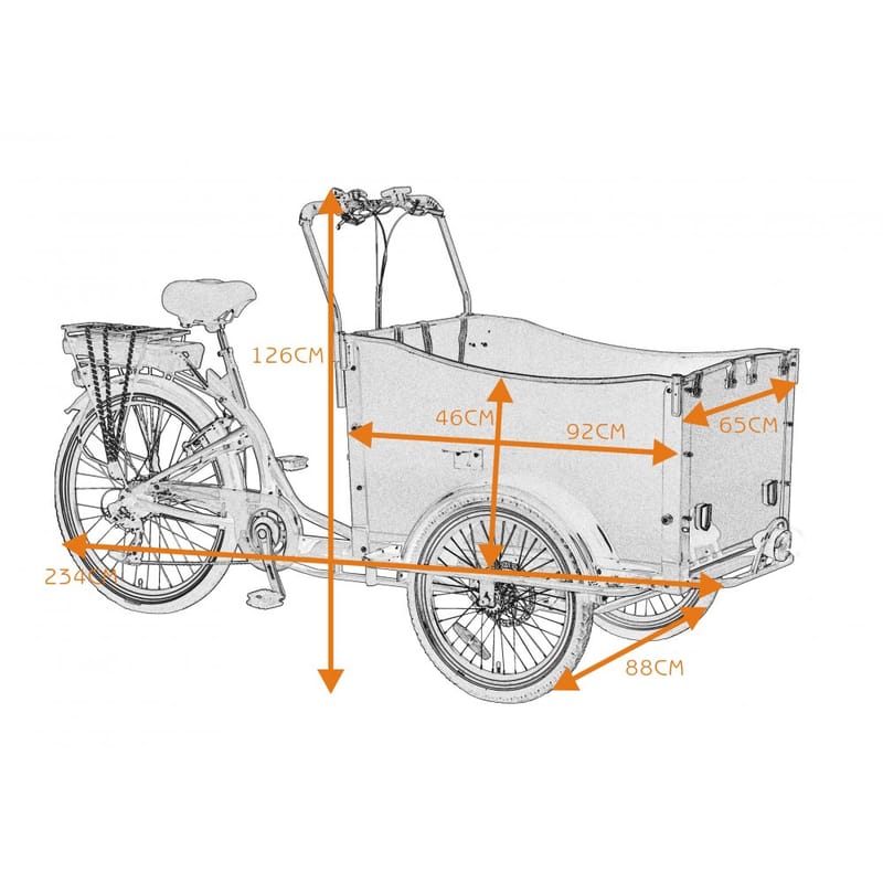 Eldriven Cargobike | Lådcykel för 4 barn | 250W Ananda-motor, LG-batteri & Shimano 6-växlar - Sport & fritid - Friluftsliv - Cyklar