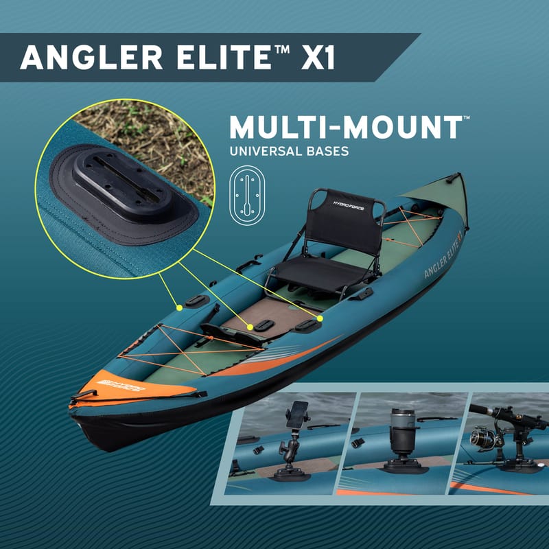 HydroForce Angler Elite Fiskekajak 380×99 cm |  Fish ruler, ripstop & komplett set | Bestway (65197) - Sport & fritid - Friluftsliv - Kanot & kajak