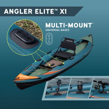 HydroForce Angler Elite Fiskekajak 380×99 cm |  Fish ruler, ripstop & komplett set | Bestway (65197) - Sport & fritid - Friluftsliv - Kanot & kajak