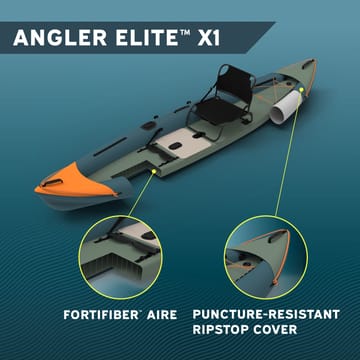 HydroForce Angler Elite Fiskekajak 380×99 cm |  Fish ruler, ripstop & komplett set | Bestway (65197) - Sport & fritid - Friluftsliv - Kanot & kajak