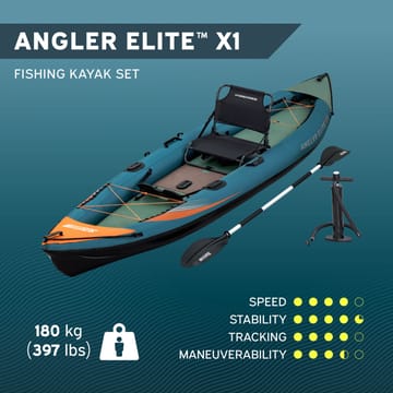 HydroForce Angler Elite Fiskekajak 380×99 cm |  Fish ruler, ripstop & komplett set | Bestway (65197) - Sport & fritid - Friluftsliv - Kanot & kajak
