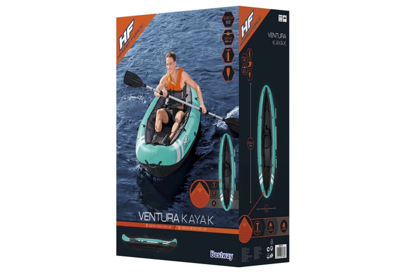 Bestway Hydro-Force Ventura kajak 280x86 cm - Blå/Grön - Kanot & kajak - Kajakpaddling