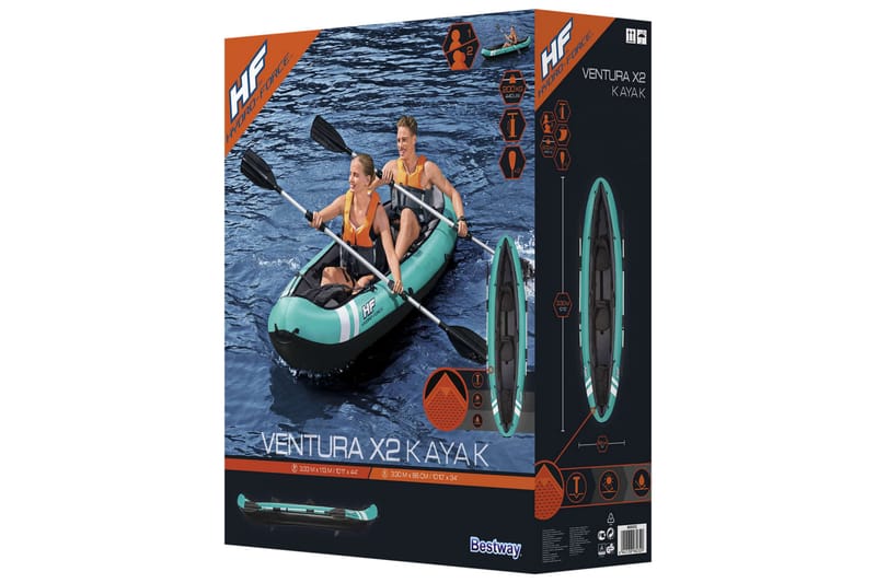 Bestway Hydro-Force Ventura X2 kajak 330x86 cm - Silver - Sport & fritid - Friluftsliv - Kanot & kajak