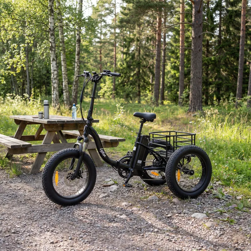 Trehjulig elcykel | Fatbike-däck | 6 växlar Shimano | 250W – 13Ah | Svart, undefined