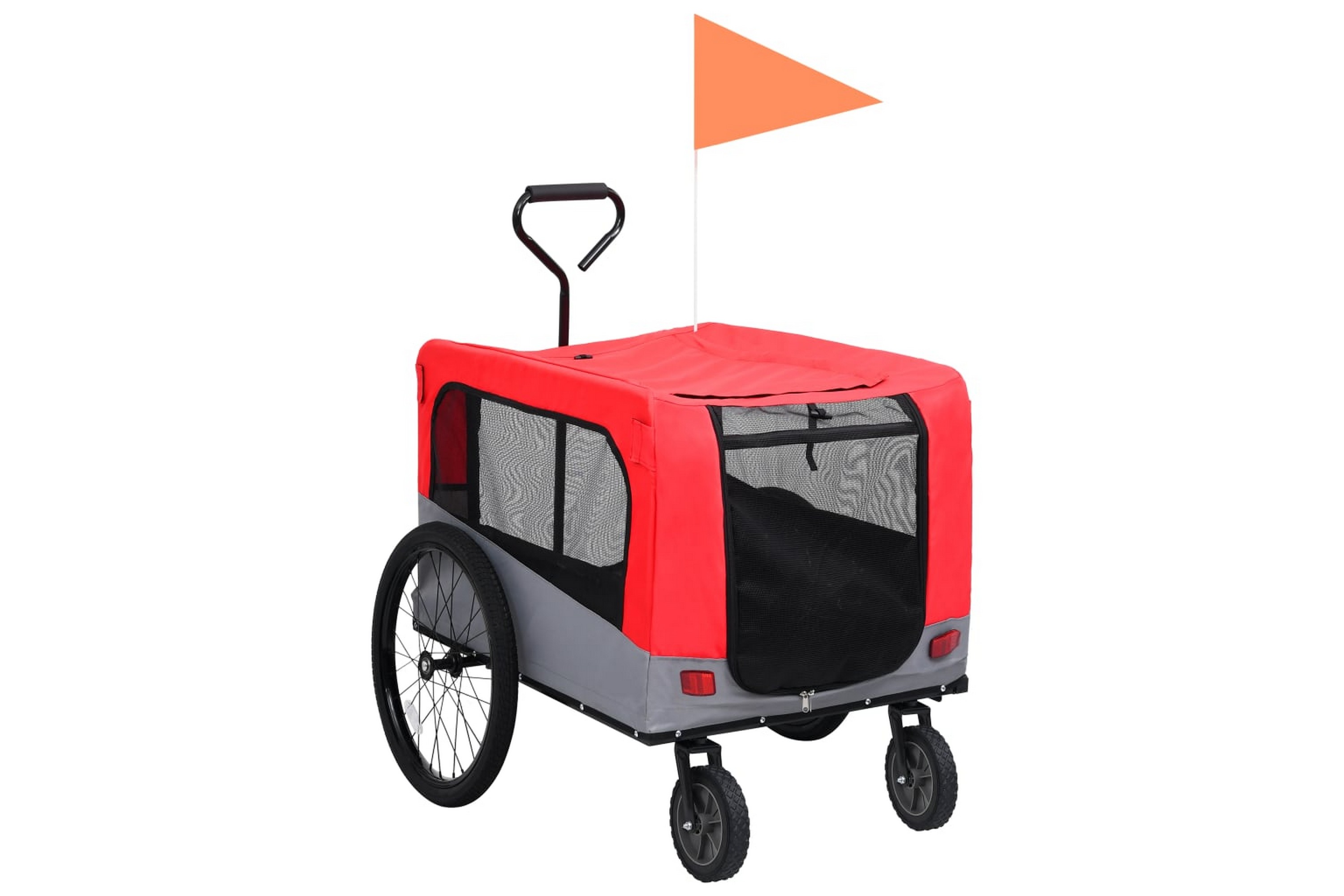 2-i-1-Cykelvagn för husdjur och joggingvagn röd grå - Röd 92440