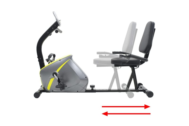 Liggande motionscykel magnetisk drift och pulsmätning - Grå - Sport & fritid - Hemmagym - Träningsmaskiner - Motionscykel & spinningcykel