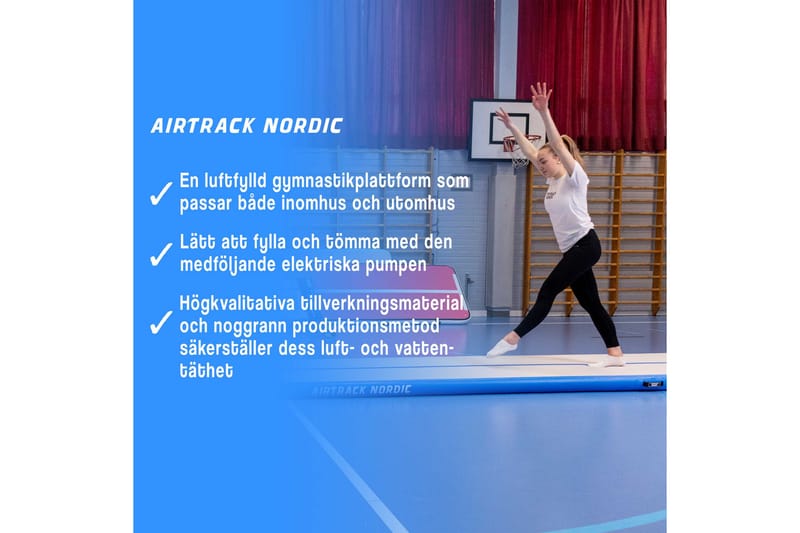 Airtrack Nordic Standard 8 m - Rosa - Sport & fritid - Hemmagym - Träningsredskap - Gymnastikmatta & Airtrack
