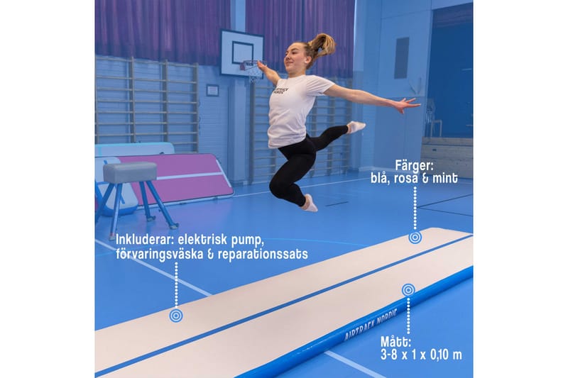 Airtrack Nordic Standard 8 m - Rosa - Sport & fritid - Hemmagym - Träningsredskap - Gymnastikmatta & Airtrack