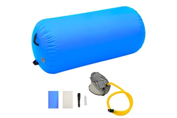 Uppblåsbar gymnastikrulle med pump 120x75 cm PVC blå