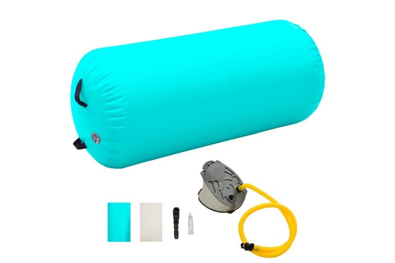 Uppblåsbar gymnastikrulle med pump 120x75 cm PVC grön - Grön - Sport & fritid - Hemmagym - Träningsredskap - Gymgolv & pusselmatta