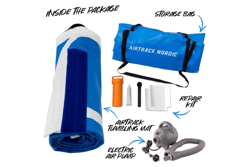 Airtrack Nordic Deluxe 7x1 m - Blå|Vit - Sport & fritid - Hemmagym - Träningsredskap - Gymnastikmatta & Airtrack